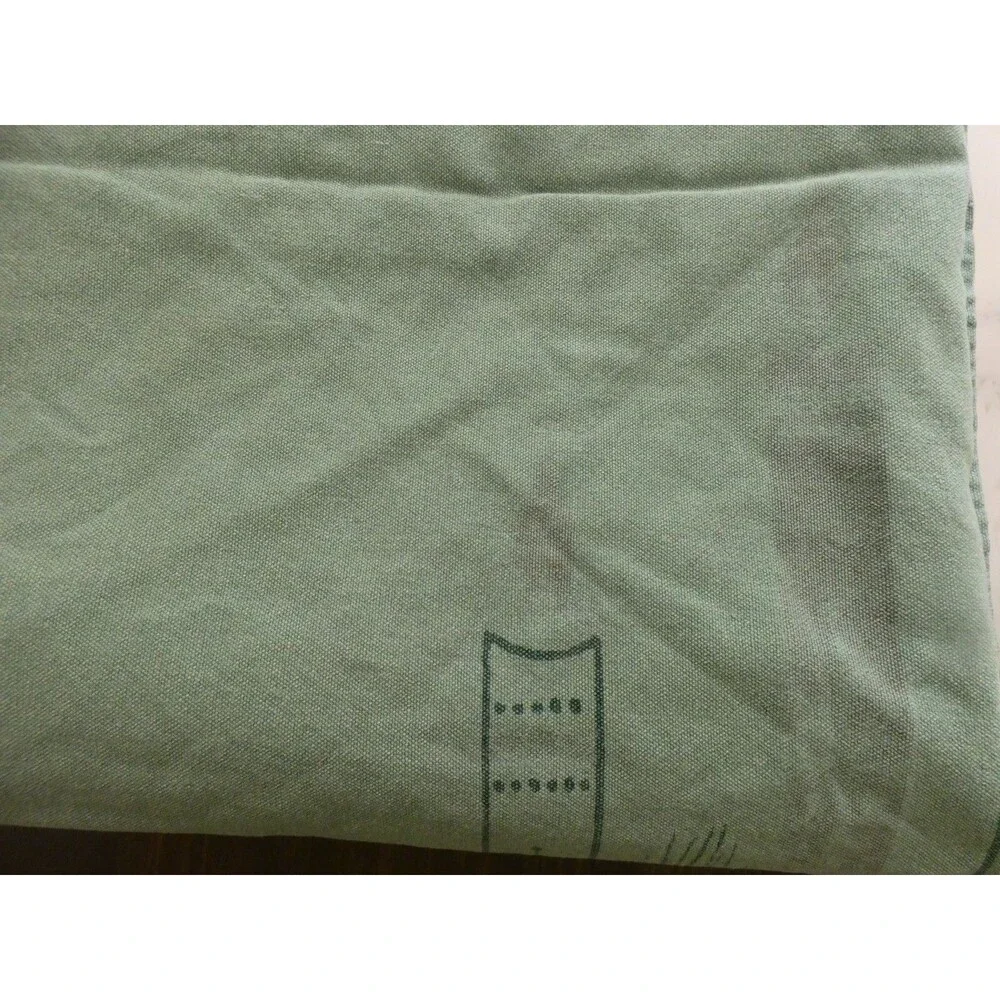 VTG California Hand Prints Tablecloth MCM Green Holiday Candles Spruce 64
